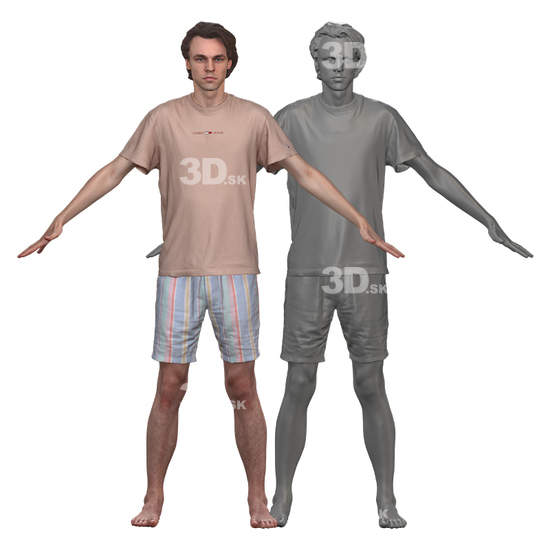 Whole Body Man White 3D Clean A-Pose Bodies