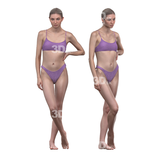 Whole Body Woman White Underwear 3D Cleaned Bodies