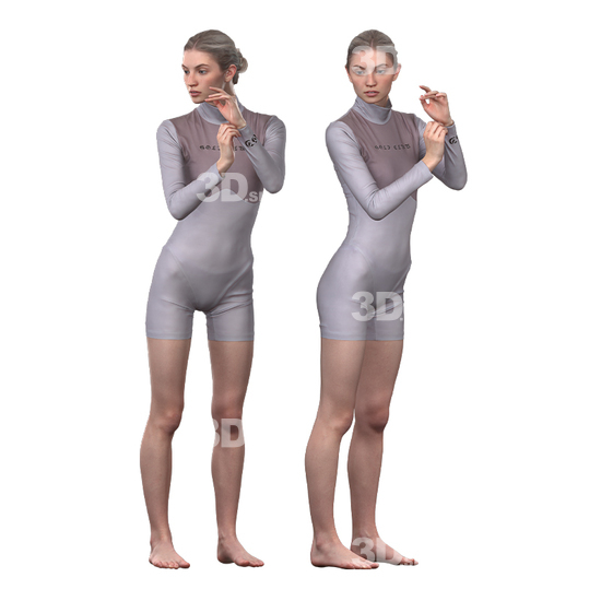 Whole Body Woman White 3D Cleaned Bodies