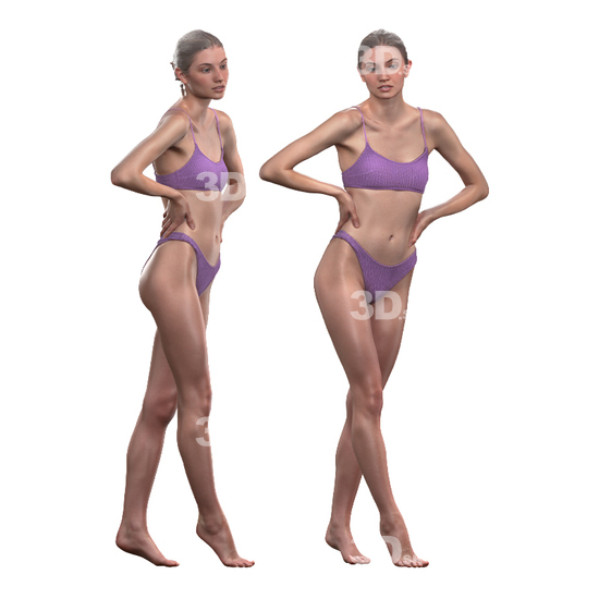 Whole Body Woman White 3D Cleaned Bodies