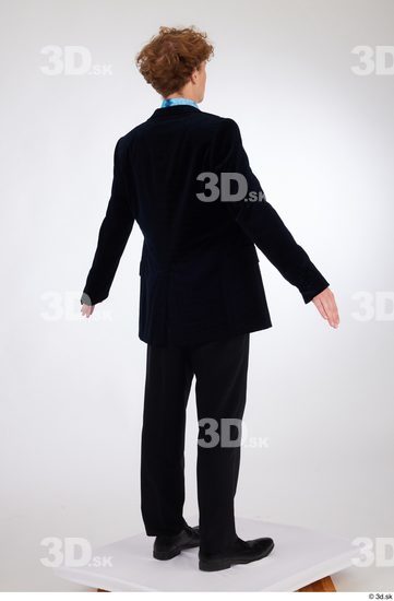 Whole Body Man White Formal Shoes Shirt Pants Jacket Slim Standing Studio photo references