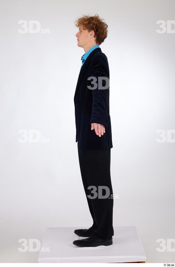 Whole Body Man White Formal Shoes Shirt Pants Jacket Slim Standing Studio photo references