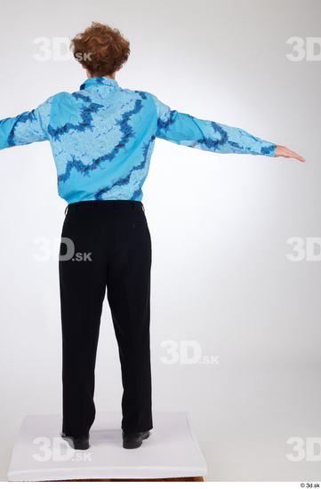 Whole Body Man White Formal Shoes Shirt Pants Slim Standing Studio photo references