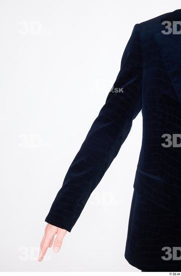 Arm Upper Body Man White Formal Jacket Slim Studio photo references