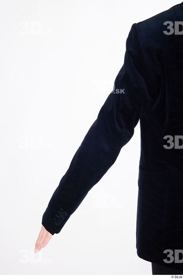 Arm Upper Body Man White Formal Jacket Slim Studio photo references