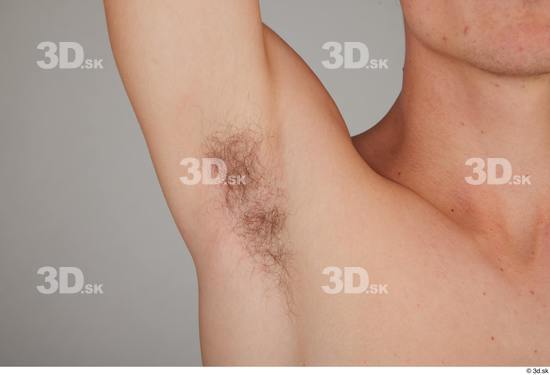 Underarm Man White Hairy Slim Studio photo references