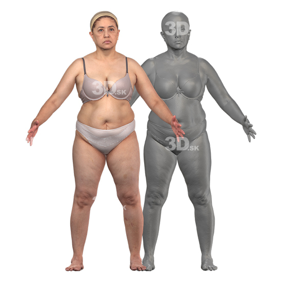 Woman Hispanic 3D Clean A-Pose Bodies