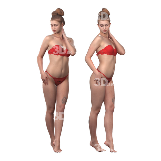 Whole Body Woman White 3D Cleaned Bodies