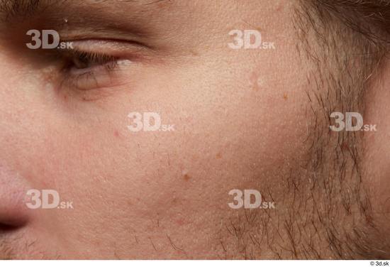 Face Man White Slim Bearded Face Skin Textures