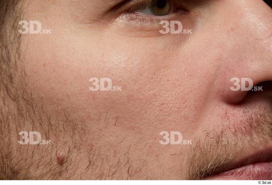 Face Man White Slim Bearded Face Skin Textures