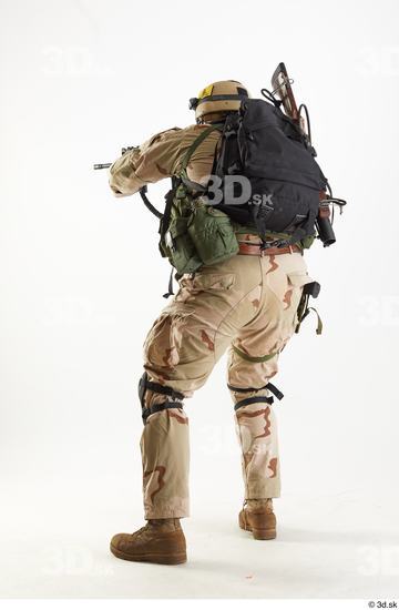 Whole Body Weapons-Rifle Man Pose with machine rifle White Army Athletic Bearded Studio photo references