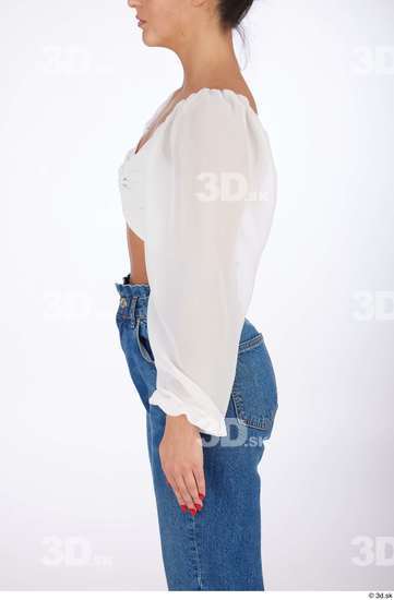 Whole Body Woman T poses White Casual Slim Street photo references