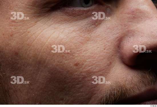 Face Man White Slim Bearded Face Skin Textures