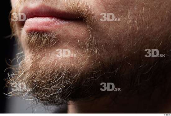 Face Man White Slim Bearded Face Skin Textures