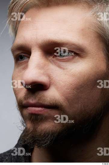 Face Man White Slim Bearded Face Skin Textures