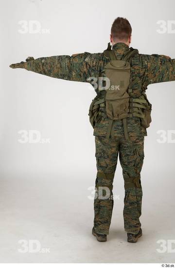 Whole Body Man T poses White Army Athletic Street photo references