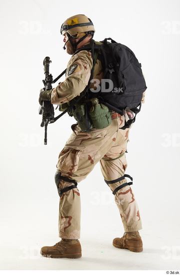 Whole Body Weapons-Rifle Man Pose with machine rifle White Army Athletic Bearded Studio photo references