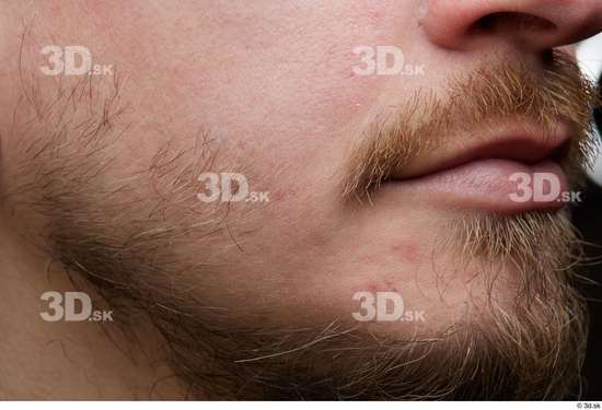 Face Man White Slim Bearded Face Skin Textures