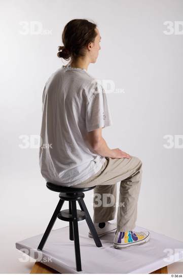 Whole Body Man White Casual Shirt Jeans Slim Studio photo references