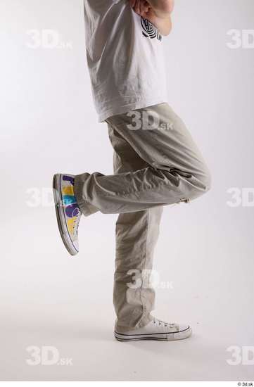 Leg Man White Casual Jeans Slim Studio photo references