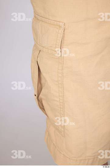 Thigh Man White Casual Shorts Slim Studio photo references