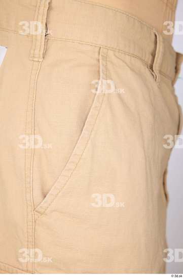 Thigh Man White Casual Shorts Slim Studio photo references