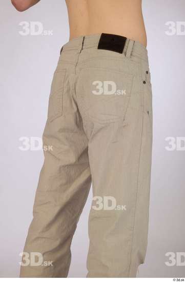 Thigh Man White Casual Jeans Slim Studio photo references