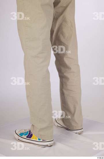 Calf Man White Casual Jeans Slim Studio photo references