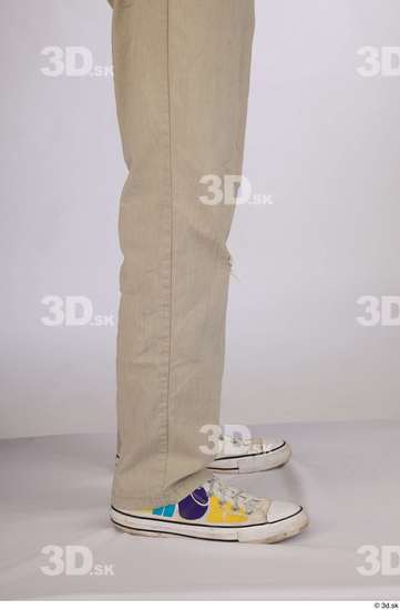 Calf Man White Casual Jeans Slim Studio photo references