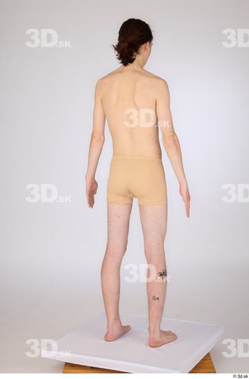 Whole Body Man White Underwear Slim Standing Studio photo references