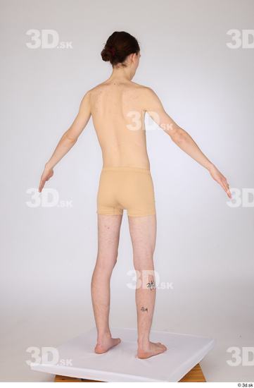 Whole Body Man White Underwear Slim Standing Studio photo references