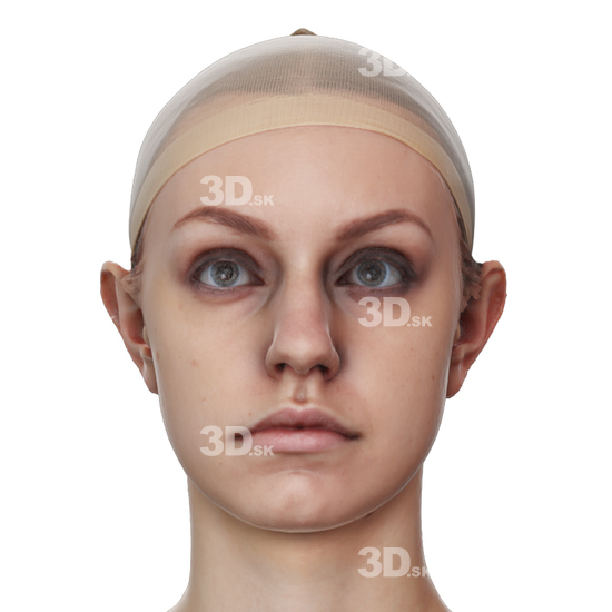 Head Woman White 3D Neutral Raw