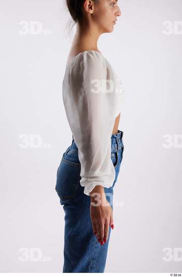 Arm Woman White Casual Slim Studio photo references