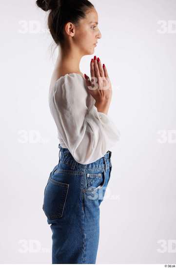 Arm Woman White Casual Slim Studio photo references