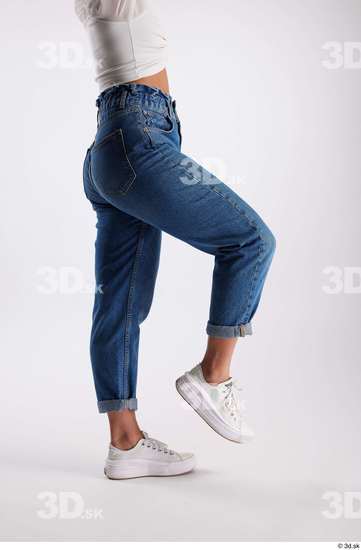 Leg Woman White Casual Slim Studio photo references