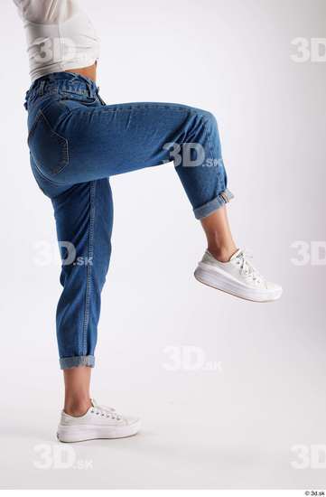 Leg Woman White Casual Slim Studio photo references