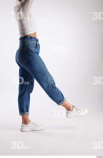 Leg Woman White Casual Slim Studio photo references