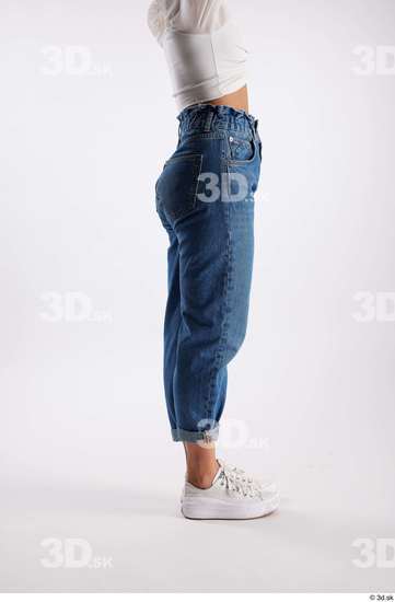 Leg Woman White Casual Slim Studio photo references