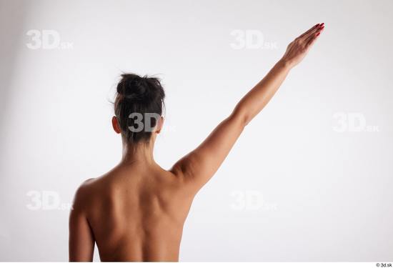 Arm Back Woman White Nude Slim Studio photo references