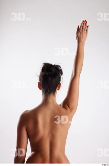 Arm Back Woman White Nude Slim Studio photo references