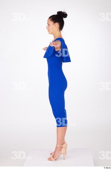 Whole Body Woman White Formal Dress Slim Standing Studio photo references