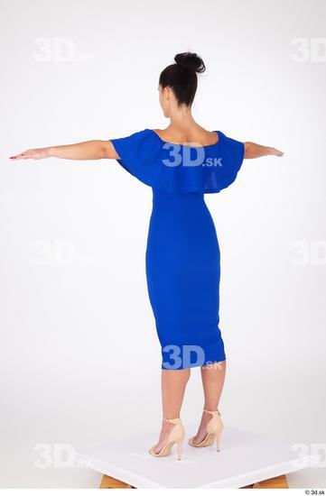 Whole Body Woman White Formal Dress Slim Standing Studio photo references