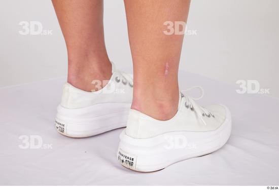 Foot Woman White Casual Shoes Slim Studio photo references