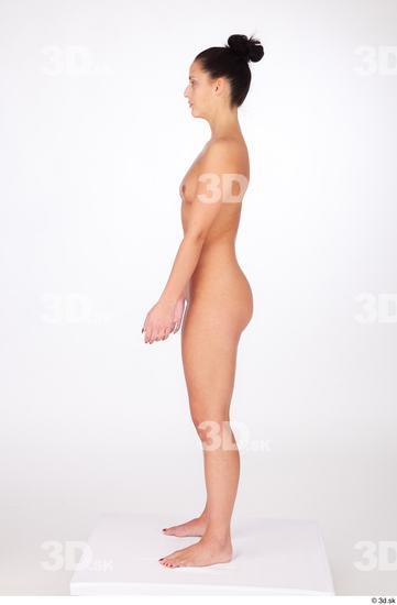 Whole Body Woman White Nude Slim Standing Studio photo references