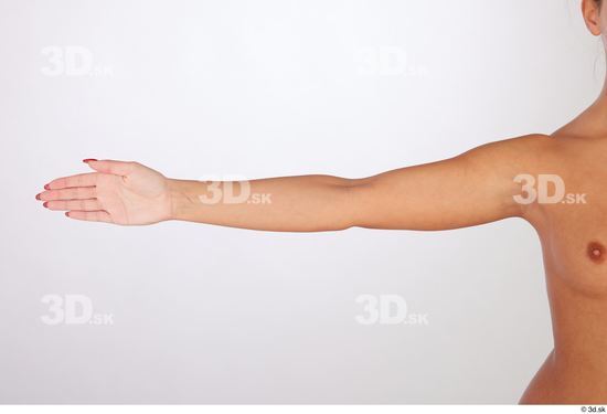 Arm Woman White Nude Slim Studio photo references