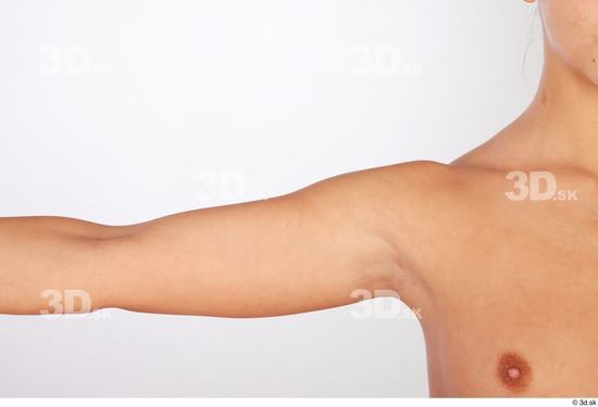 Arm Woman White Nude Slim Studio photo references