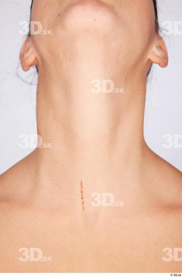 Neck Woman White Slim Studio photo references