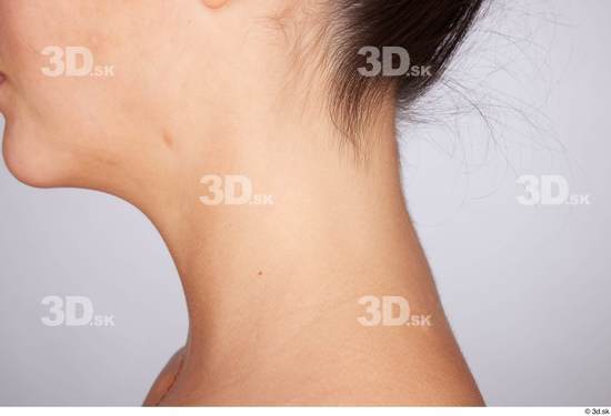 Neck Woman White Slim Studio photo references