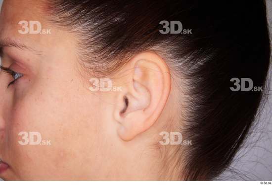 Ear Woman White Slim Studio photo references