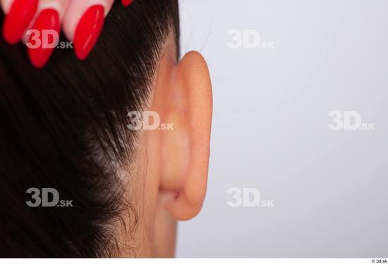 Ear Woman White Slim Studio photo references